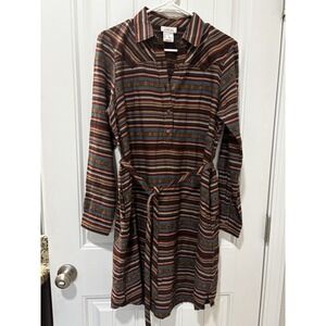 Women's Bright Striped Brown And Blue ARIAT dress Size small